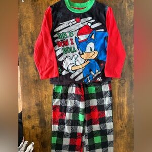 Kids Sonic the Hedgehog Pajamas Holiday Red and Green